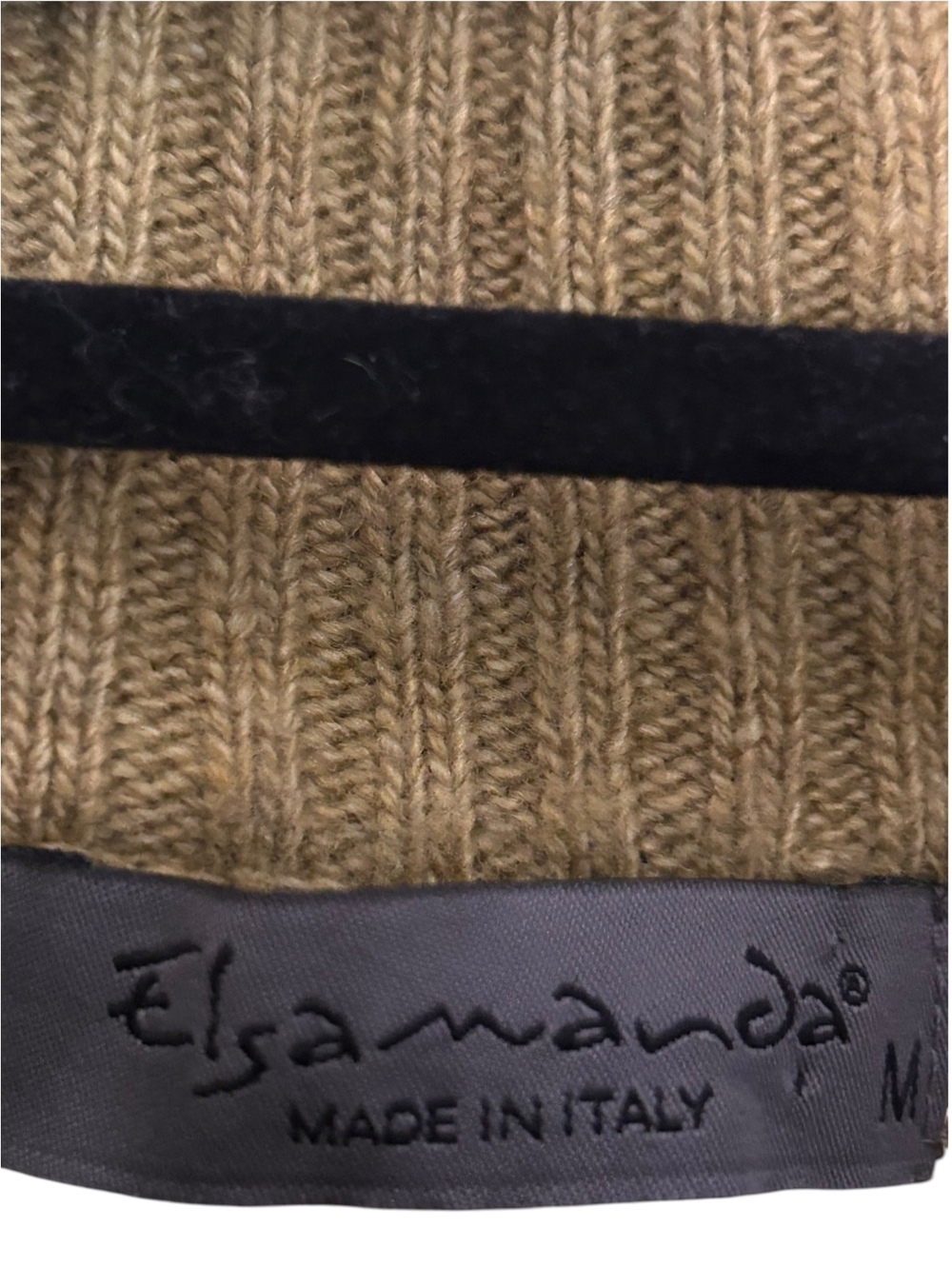 Elsamanda Italian Wool Cashmere Blend Mustard Cowl Neck Midi Dress M - Picture 4 of 7